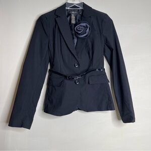 Grass Collection Black Belted Blazer size small